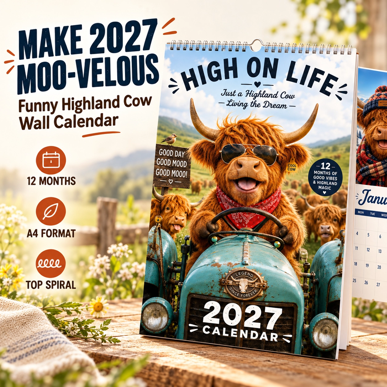 Funny Cow 2027 Calendar